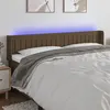 Image de vidaXL Tête de lit à LED Marron foncé 183x16x78/88 cm Tissu