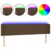 Image de vidaXL TÃªte de lit Ã  LED Marron foncÃ© 183x16x78/88 cm Tissu