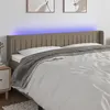 Image de vidaXL Tête de lit à LED Taupe 203x16x78/88 cm Tissu