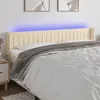 Image de vidaXL Tête de lit à LED Crème 203x16x78/88 cm Tissu