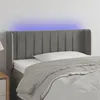 Image de vidaXL Tête de lit à LED Gris clair 93x16x78/88 cm Velours3123510