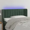 Image de vidaXL Tête de lit à LED Vert foncé 93x16x78/88 cm Velours