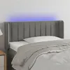 Image de vidaXL Tête de lit à LED Gris clair 103x16x78/88 cm Velours