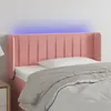 Image de vidaXL Tête de lit à LED Rose 103x16x78/88 cm Velours