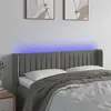 Image de vidaXL Tête de lit à LED Gris clair 147x16x78/88 cm Velours