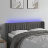 Image de vidaXL Tête de lit à LED Gris foncé 147x16x78/88 cm Velours