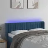 Image de vidaXL Tête de lit à LED Bleu foncé 147x16x78/88 cm Velours