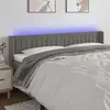 Image de vidaXL Tête de lit à LED Gris clair 163x16x78/88 cm Velours