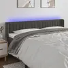 Image de vidaXL Tête de lit à LED Gris foncé 163x16x78/88 cm Velours