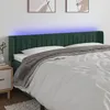 Image de vidaXL TÃªte de lit Ã  LED Vert foncÃ© 163x16x78/88 cm Velours