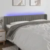 Image de vidaXL Tête de lit à LED Gris clair 203x16x78/88 cm Velours