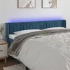 Image de vidaXL Tête de lit à LED Bleu foncé 203x16x78/88 cm Velours3123544