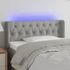 Image de vidaXL Tête de lit à LED Gris clair 93x16x78/88 cm Tissu