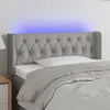 Image de vidaXL Tête de lit à LED Gris clair 103x16x78/88 cm Tissu