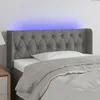 Image de vidaXL Tête de lit à LED Gris foncé 103x16x78/88 cm Tissu