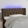 Image de vidaXL Tête de lit à LED Marron foncé 103x16x78/88 cm Tissu3123565