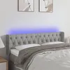 Image de vidaXL Tête de lit à LED Gris clair 147x16x78/88 cm Tissu
