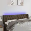 Image de vidaXL Tête de lit à LED Marron foncé 147x16x78/88 cm Tissu3123573