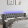Image de vidaXL Tête de lit à LED Gris foncé 163x16x78/88 cm Tissu