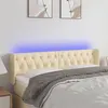 Image de vidaXL Tête de lit à LED Crème 163x16x78/88 cm Tissu