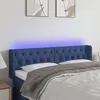 Image de vidaXL Tête de lit à LED Bleu 163x16x78/88 cm Tissu3123584