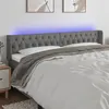 Image de vidaXL Tête de lit à LED Gris foncé 183x16x78/88 cm Tissu