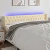 Image de vidaXL Tête de lit à LED Crème 203x16x78/88 cm Tissu3123599