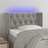 Image de vidaXL Tête de lit à LED Gris clair 83x16x78/88 cm Velours3123602