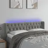 Image de vidaXL Tête de lit à LED Gris clair 147x16x78/88 cm Velours
