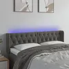 Image de vidaXL Tête de lit à LED Gris foncé 147x16x78/88 cm Velours3123621
