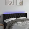 Image de vidaXL Tête de lit à LED Noir 147x16x78/88 cm Velours