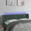 Image de vidaXL Tête de lit à LED Vert foncé 147x16x78/88 cm Velours3123623