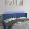 Image de vidaXL Tête de lit à LED Bleu foncé 147x16x78/88 cm Velours