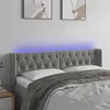 Image de vidaXL Tête de lit à LED Gris clair 163x16x78/88 cm Velours