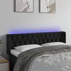 Image de vidaXL Tête de lit à LED Noir 163x16x78/88 cm Velours