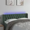 Image de vidaXL Tête de lit à LED Vert foncé 163x16x78/88 cm Velours