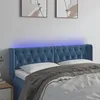 Image de vidaXL TÃªte de lit Ã  LED Bleu foncÃ© 163x16x78/88 cm Velours