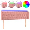 Image de vidaXL Tête de lit à LED Rose 163x16x78/88 cm Velours