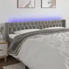 Image de vidaXL Tête de lit à LED Gris clair 203x16x78/88 cm Velours