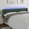 Image de vidaXL Tête de lit à LED Vert foncé 203x16x78/88 cm Velours