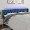 Image de vidaXL Tête de lit à LED Bleu foncé 203x16x78/88 cm Velours3123642