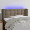 Image de vidaXL Tête de lit à LED Taupe 83x16x78/88 cm Tissu