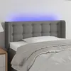 Image de vidaXL Tête de lit à LED Gris foncé 103x16x78/88 cm Tissu3123661