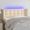 Image de vidaXL Tête de lit à LED Crème 103x16x78/88 cm Tissu