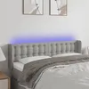 Image de vidaXL Tête de lit à LED Gris clair 147x16x78/88 cm Tissu3123668