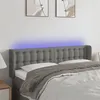 Image de vidaXL Tête de lit à LED Gris foncé 147x16x78/88 cm Tissu