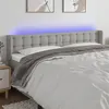 Image de vidaXL Tête de lit à LED Gris clair 163x16x78/88 cm Tissu