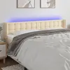 Image de vidaXL Tête de lit à LED Crème 163x16x78/88 cm Tissu