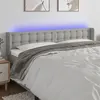 Image de vidaXL Tête de lit à LED Gris clair 203x16x78/88 cm Tissu