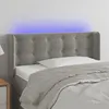 Image de vidaXL Tête de lit à LED Gris clair 93x16x78/88 cm Velours